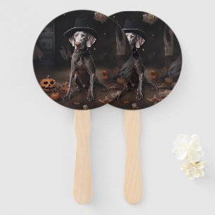 Éventail Weimaraner Citrouilles Halloween effrayant
