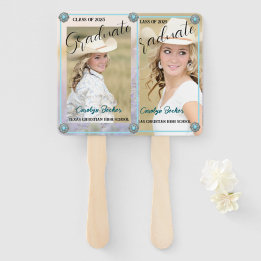 Éventail Western Cowgirl Photo Graduation Ensemble de fans