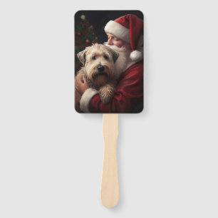 Éventail Wheaton Terrier Avec Noël Festif Du Père Noël