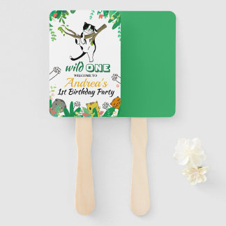 Éventail Wild One Kitty Chat Kitten 1er anniversaire