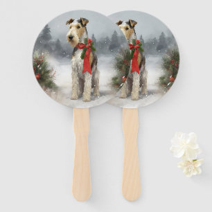 Éventail Wirefox Terrier Chien de Noël de neige