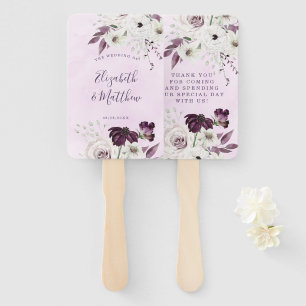 Éventail Wisteria Lavender White Roses Mariage chic