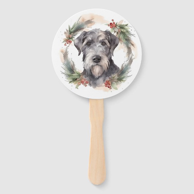 Éventail Wolfhound Festive Wreath (Devant)