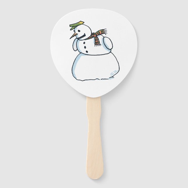 Éventails à main bonhomme de neige (Devant)