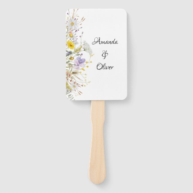 Éventails de Programme de Mariage Fleuris de Print (Devant)