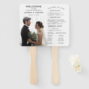 Éventails de programme de mariage moderne avec pho