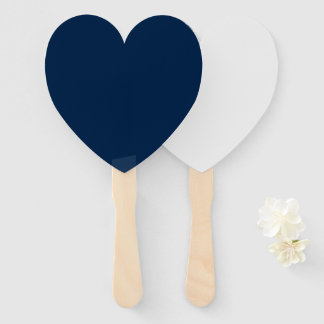 Éventails personnalisés Oxford Blue en forme de cœ