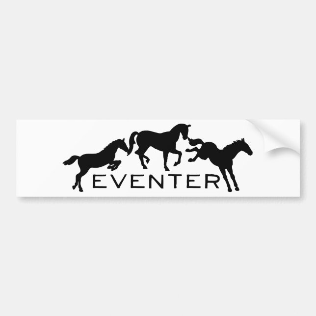Eventer mit drei springenden Pferden Autoaufkleber (Vorne)