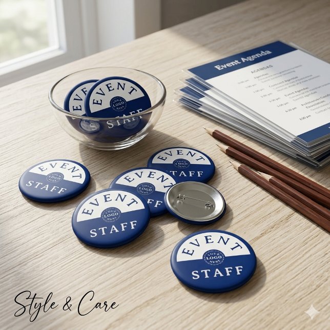 Eventpersonal - Maßgeschneidert Navy - Einzigartig Button (Event Staff Custom Navy Unique Stylish Button)