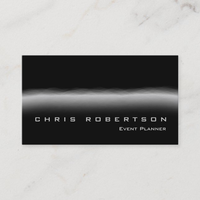 Eventplaner Black Gray Trendy Business Card Visitenkarte (Vorderseite)