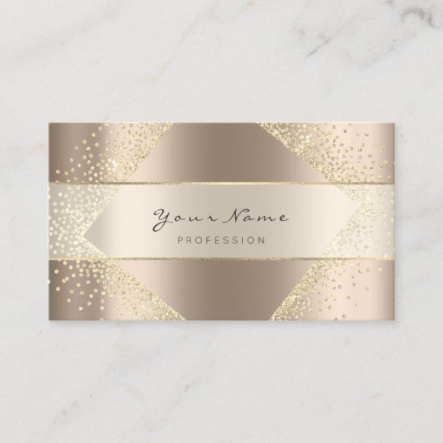 Eventplaner Blogger Blush Gold Floral Crystals Visitenkarte (Vorderseite)