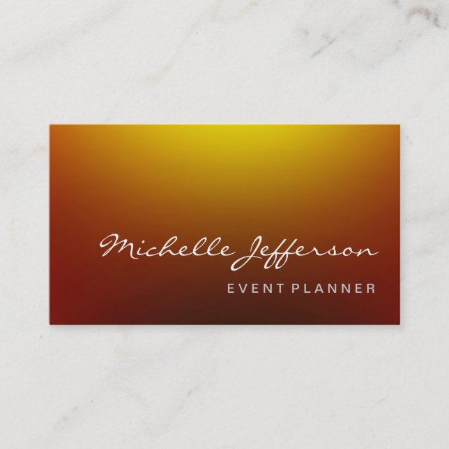 Eventplaner Browny Red Yellow Business Card Visitenkarte (Vorderseite)