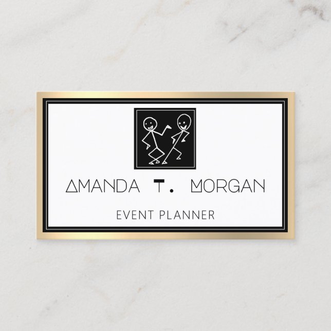Eventplaner Dance Wedding Blogger Modernes Gold Visitenkarte (Vorderseite)