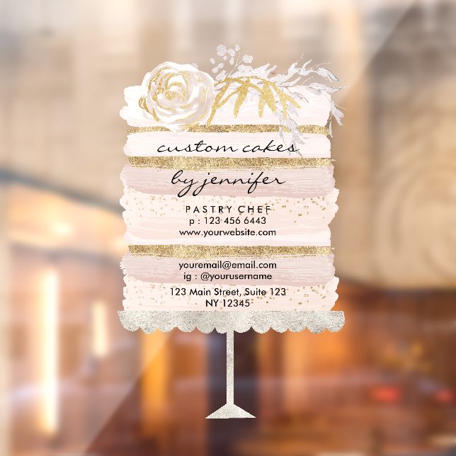 Eventplaner für Hochzeitstorte mit Gold Glitzer Fensteraufkleber (Blatt 2)
