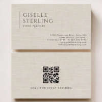 Eventplaner Luxus Neutraler Leinen QR-Code
