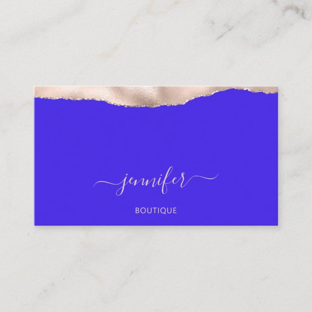 Eventplaner QR Code Pulver Blush Royal Blue Visitenkarte (Vorderseite)