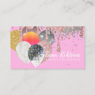 Eventplanung Glitter Funkelnde Rose Visitenkarte