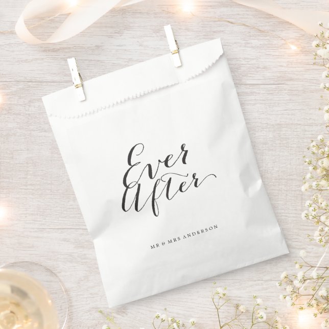 Ever after Script Chic Calligrafy Name Wedding Geschenktütchen (Ausgeschnitten)