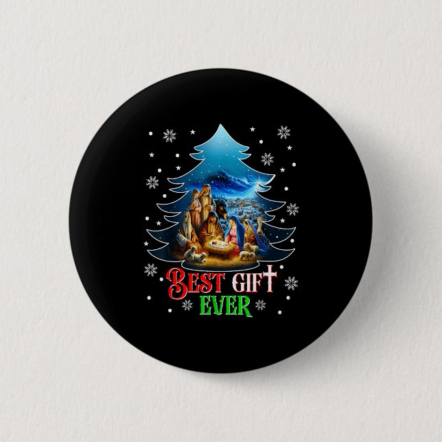 Ever Christmas Jesus Nativity Scene Merry Christma Button (Vorderseite)