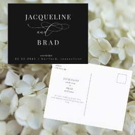 Ever Eure B/W Hochzeit Save the Date Postkarte