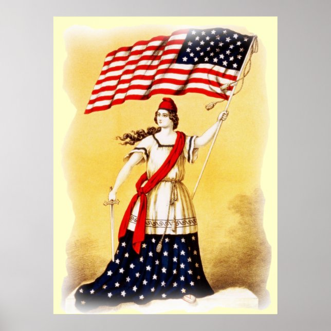"Ever Vigilant" Vintages Patriotisches Poster (Vorne)