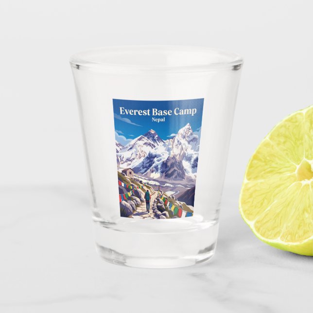 Everest-Basislager-Trekking Nepal Schnapsglas (Vorderseite)
