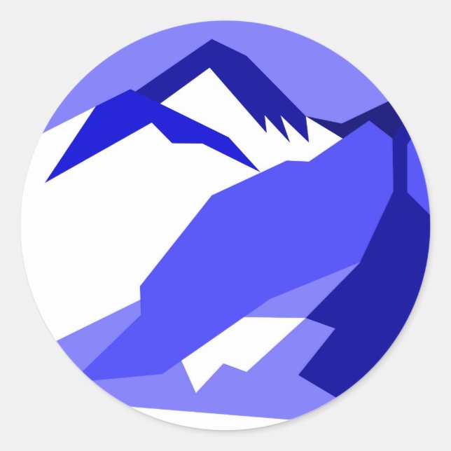 Everest - blau runder aufkleber (Vorderseite)