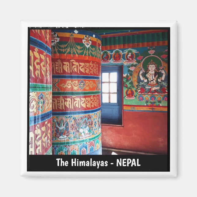 Everest Trail Ansichten, Gebet-Rad - Nepal Magnet (Vorne)