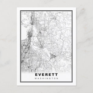 Everett Map Postkarte