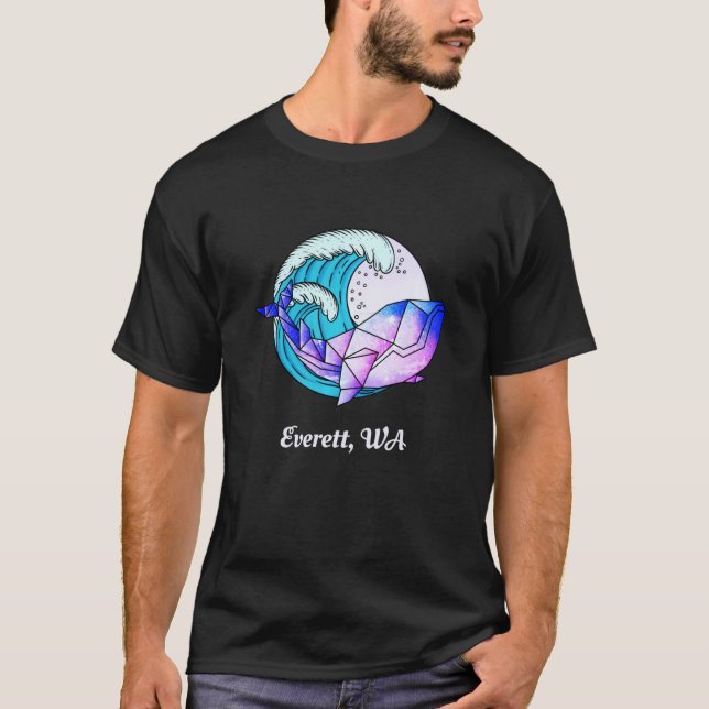 Everett Wa Japanisch Paint Geometric Orca Killer W T-Shirt (Vorderseite)
