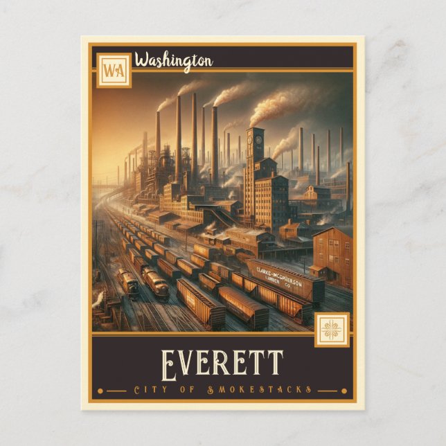 Everett, Washington| Vintag Postkarte (Vorderseite)