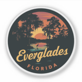 Everglades Florida Vintag Sunset Aufkleber