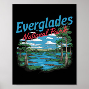 Everglades National Park Illustration Wandern Retr Poster