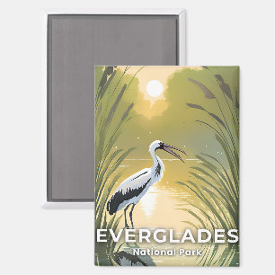 Everglades National Park   Wasserfarben-Storch Magnet
