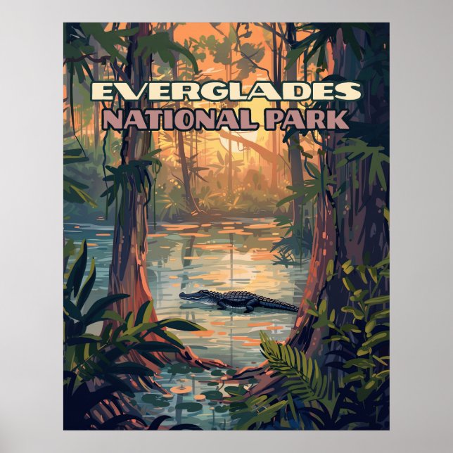 Everglades Nationalpark Alligator Sumpf Florida Poster (Vorne)