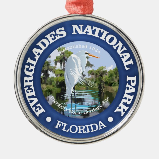 Everglades-Nationalpark (egret) Ornament Aus Metall (Vorne)