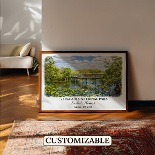 Everglades Nationalpark Florida, Aquarell Poster