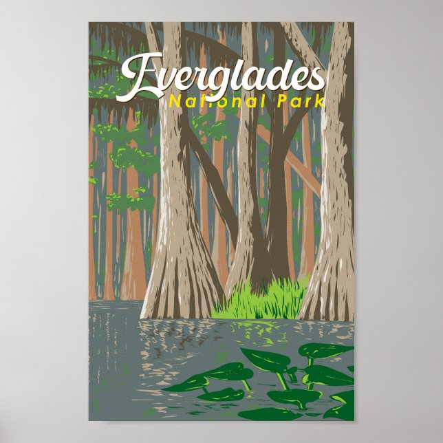 Everglades Nationalpark Illustration Poster (Vorne)
