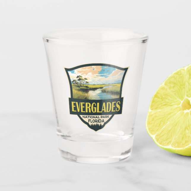 Everglades Nationalpark Illustration Schnapsglas (Vorderseite)
