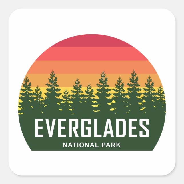 Everglades-Nationalpark Quadratischer Aufkleber (Vorderseite)