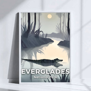 Everglades-Nationalpark   WasserfarbenAlligator Poster