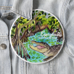 Everglades Nationalpark Watercolor Button