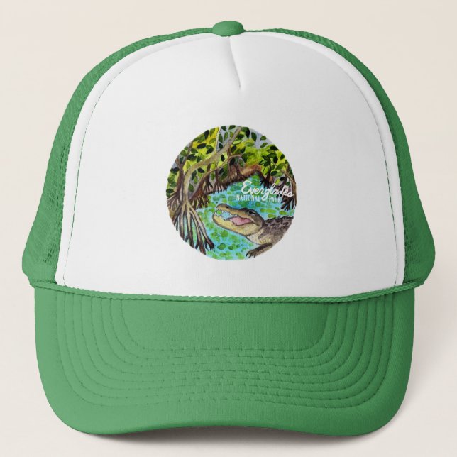 Everglades Nationalpark Watercolor Truckerkappe (Vorderseite)