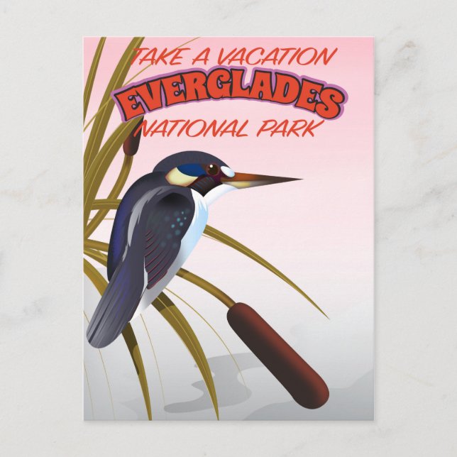Everglades Vintage Reiseplakat. Postkarte (Vorderseite)