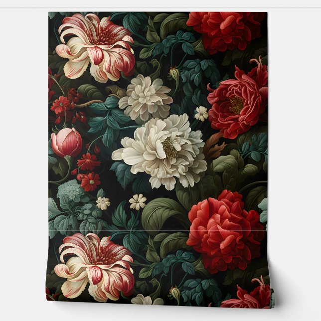 Everglow Weihnachten Florals Botanical Tapete (Abrollen)