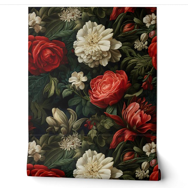 Everglow Weihnachten Florals Botanical Tapete (Abrollen)