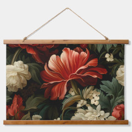 Everglow Weihnachten Florals Botanical Wandteppich Mit Holzrahmen