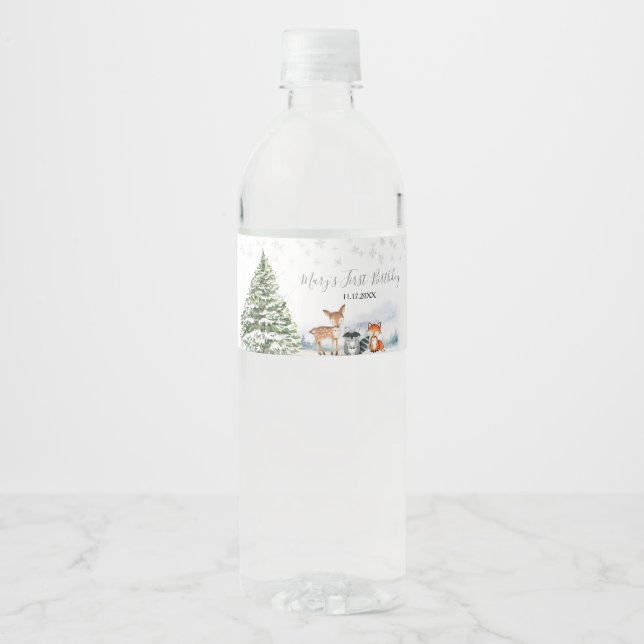 Evergreen Animal Winter Onederland Birthday (Vorderseite)