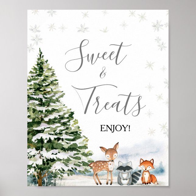 Evergreen Animal Winter Onederland Sweet & Leckere Poster (Vorne)