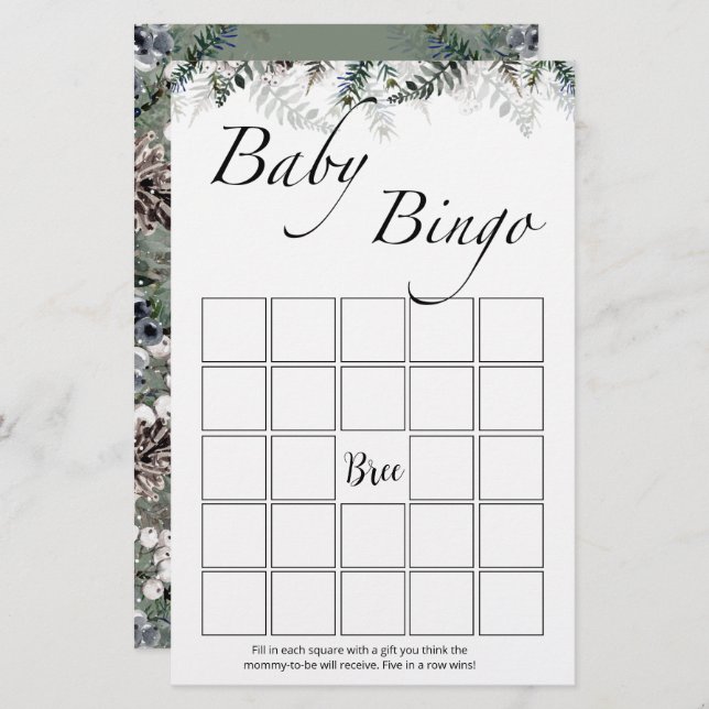 Evergreen Baby Bingo-Spiel (Vorne/Hinten)